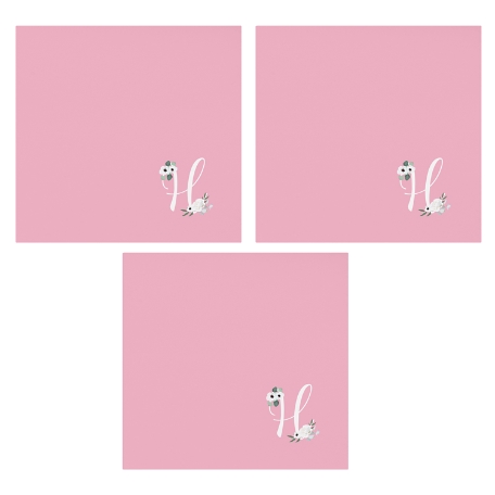 Floral Initial Post-It® Note  - Pink - 3x3