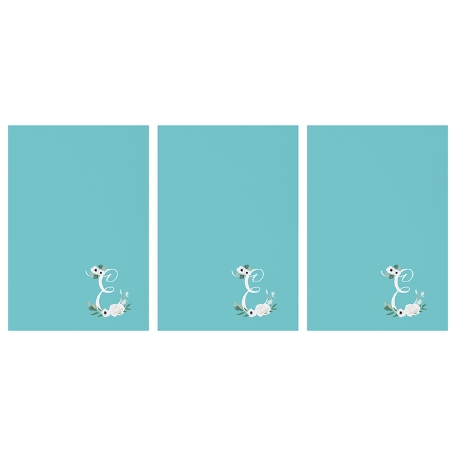 Floral Initial Post-It® Note  - Teal - 4x6