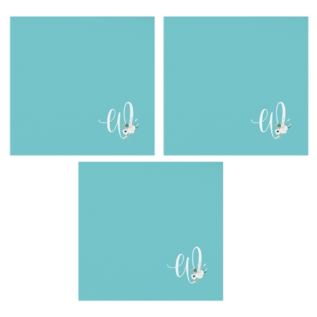 Floral Initial Post-It® Note  - Teal - 3x3