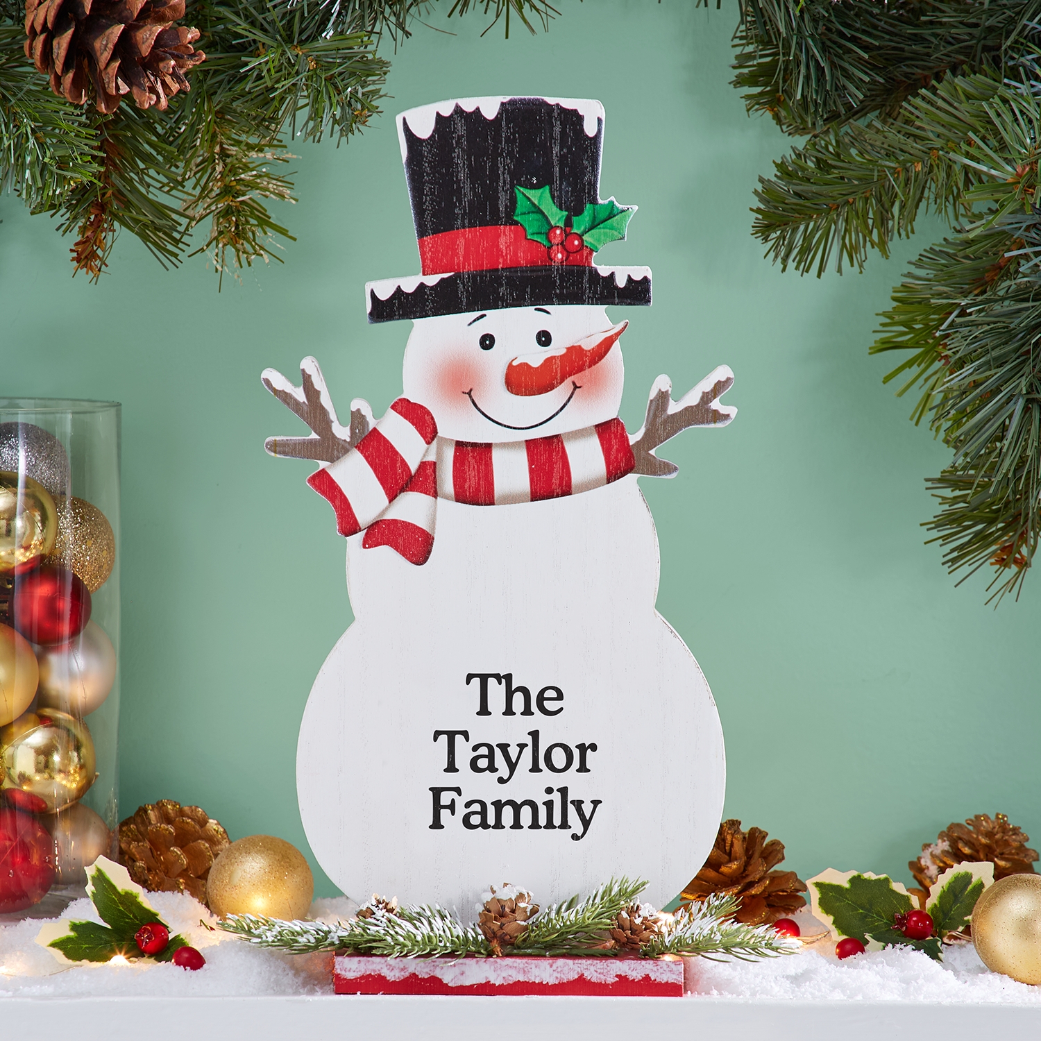 Cheery Snowman Tabletop Figurine