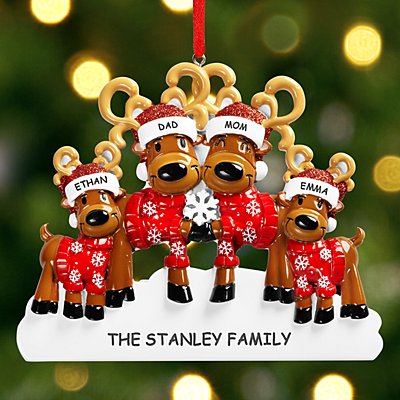 Cosy Reindeer Family Bauble