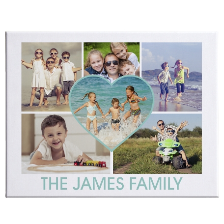 Forever Family Photo Canvas - 18x24 - Teal
