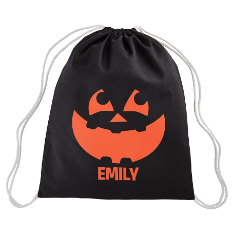 Funny Faces Reflective Drawstring Treat Bag - Happy