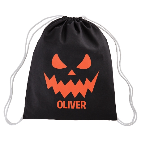 Funny Faces Reflective Drawstring Treat Bag - Scary