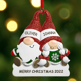 Holiday Gnome Couple Bauble