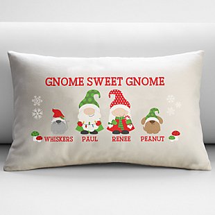 Holiday Gnome Family Throw Pillow