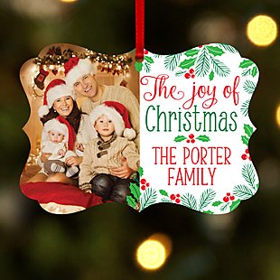Joy of Christmas Photo Scroll Ornament