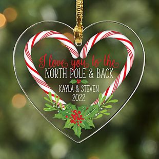 Love You to the North Pole & Back Heart Ornament