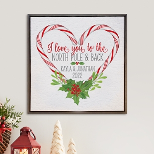 Love You to the North Pole & Back Shimmer Wood Wall Art