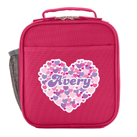 Fun Graphic Pink Lunch Box - Hearts