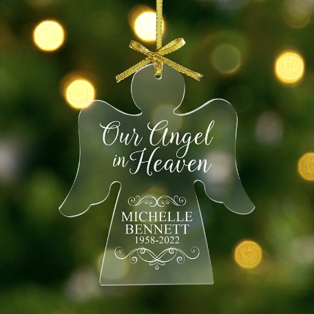 Heavenly Angel Memorial Personalized Ornament