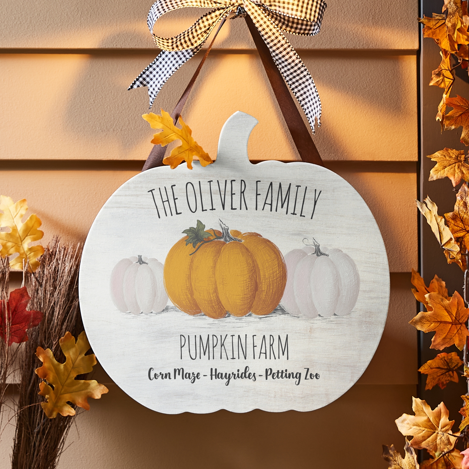 Rustic Pumpkin Farm Hanging Wood Sign