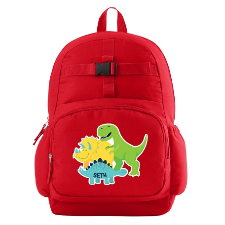 Fun Graphic Red Backpack - Dinosaurs