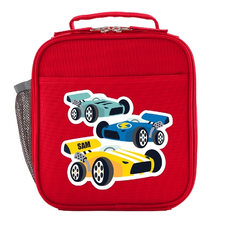 Fun Graphic Red Lunch Box - Race Cars