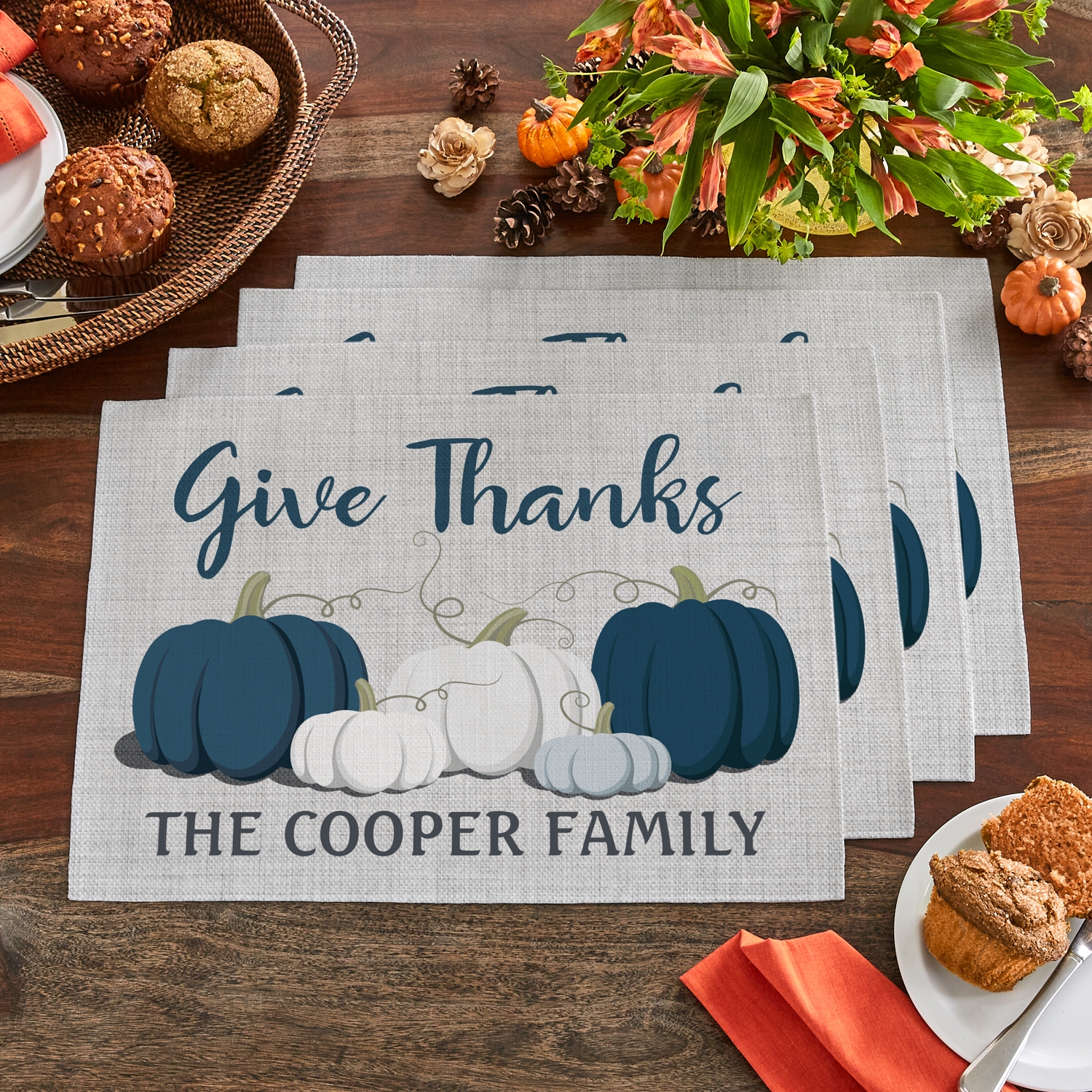 Thankful Pumpkins Placemats