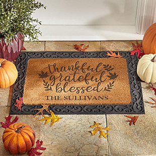 Thankful Grateful Blessed Coir Doormat