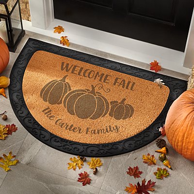 Welcome Fall Half Round Coir Doormat