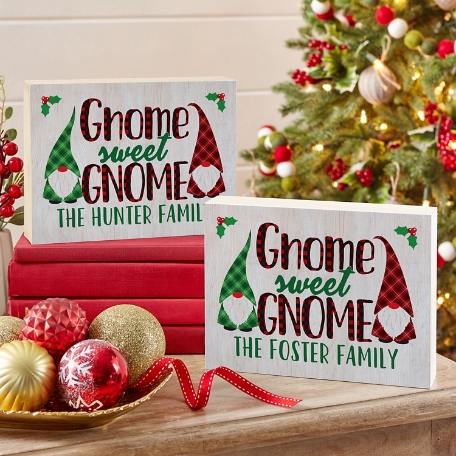 Gnome Sweet Gnome Wood Block