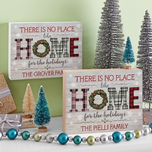 Home for the Holidays Wood Block