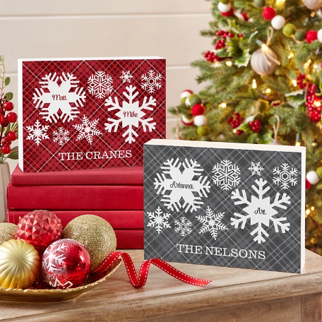 Snowflake Flurry Wood Block