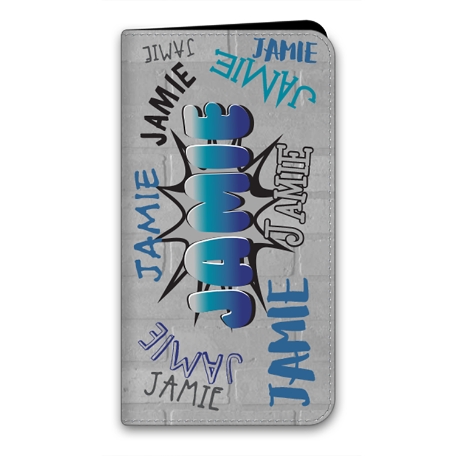 Graffiti Fun iPhone 13 Folio Case - Blue