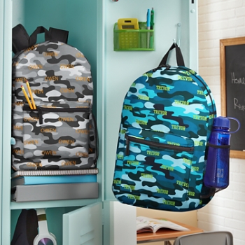 Camo Name Allover Print Backpack