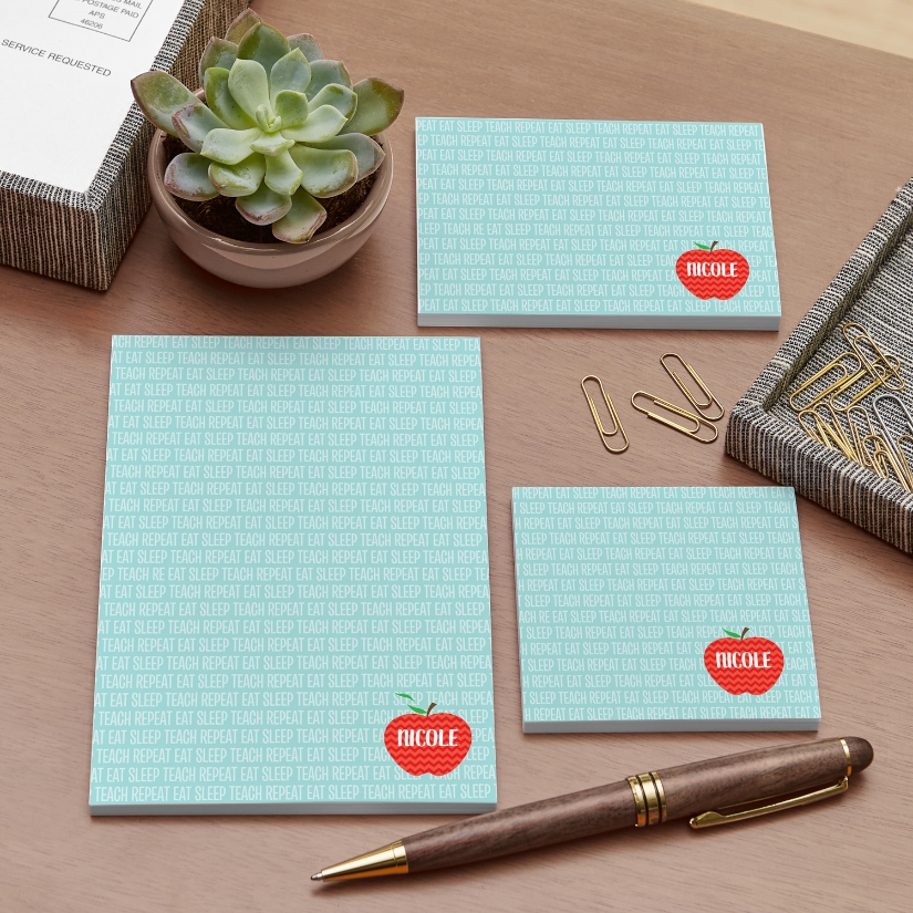 Teacher's Apple Personalized Post-It® Note Set at Gifts.com
