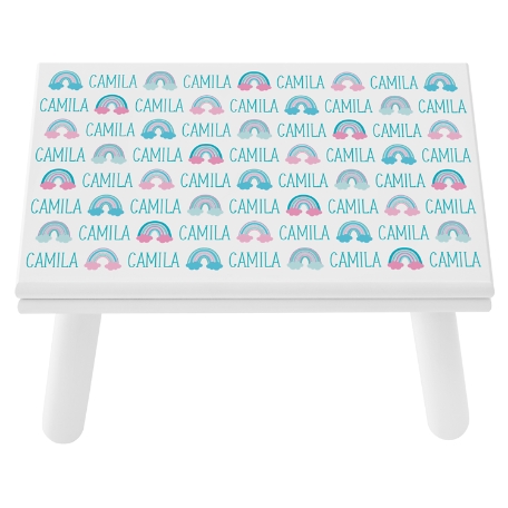 Bundle Of Love Step Stool - White - Rainbow