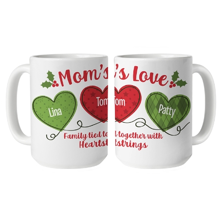 Holiday Heartstrings Mug - 15oz - White Handle - Any Title