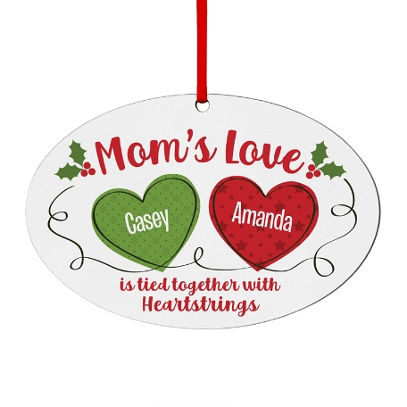 Holiday Heartstrings Oval Ornament - Any Title