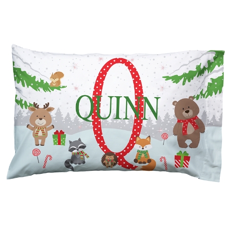 My Own Name Holiday Pillowcase - Plush - Woodland