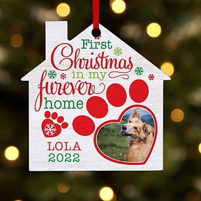 Pet's First Christmas Photo House Ornament