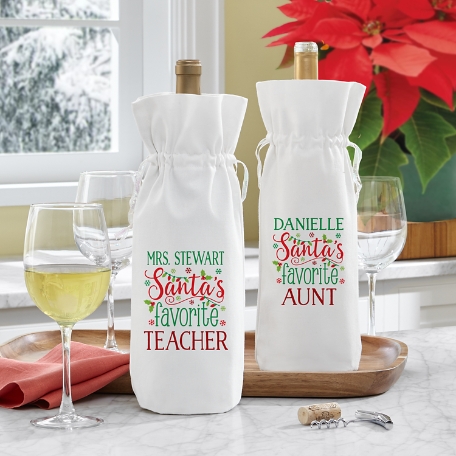 Santa's Favorite Wine Bag