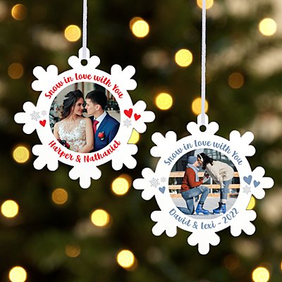 Snow in Love Photo Snowflake Bauble