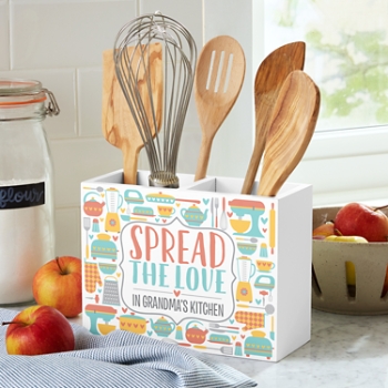 Spread Love Wood Utensil Caddy