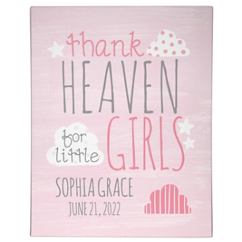 Thank Heaven For You Canvas - Pink - 11x14