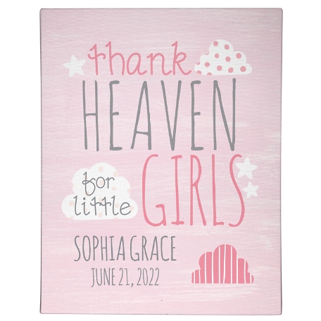 Thank Heaven For You Canvas - Pink - 18x24