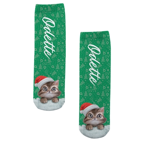 Animal Club International™ Santa Hat Socks - Large - Cat
