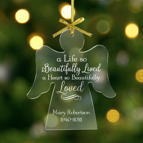 Beautiful Angel Memorial Personalized Ornament