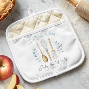 Personalized Pot Holder Gifts with Split Monograms & Sweet