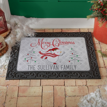 Berry Merry Snowman Doormat