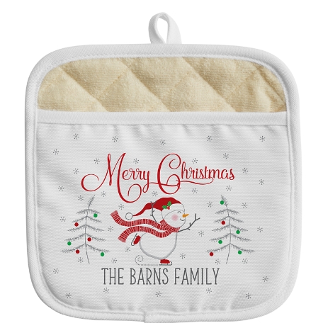 Berry Merry Snowman Pot Holder