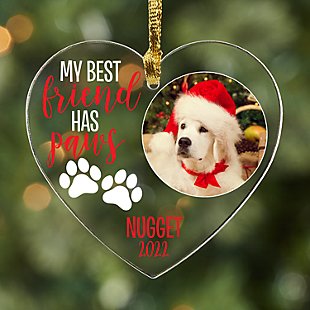 Best Friend Has Paws Photo Heart Ornament
