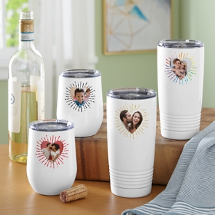 Bursting Heart Photo Message Insulated Tumbler