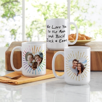 Bursting Heart Photo Message Mug