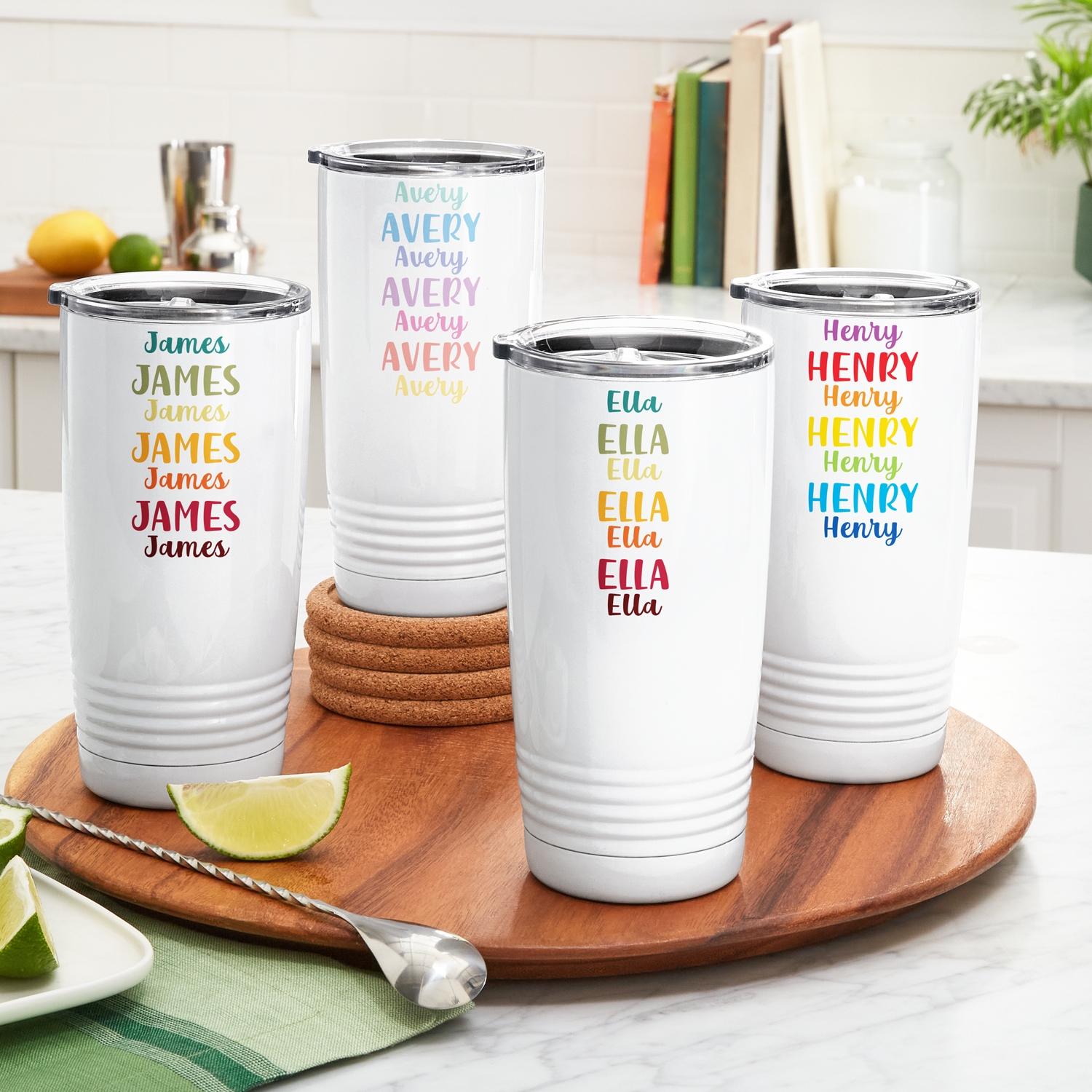 Colorful Cascading Name Insulated Tumbler