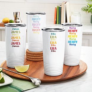 Colorful Cascading Name Insulated Tumbler