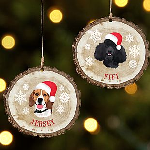 Dog Breed Holiday Rustic Wood Ornament