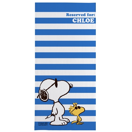 PEANUTS® Cool Blue Stripes Beach Towel - Standard