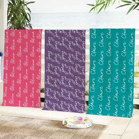 Cursive Name Beach Towel